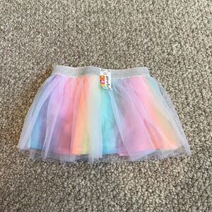 Garanimals Baby Girl Rainbow Tutu Skirt Silver Glitter Size 18 Months